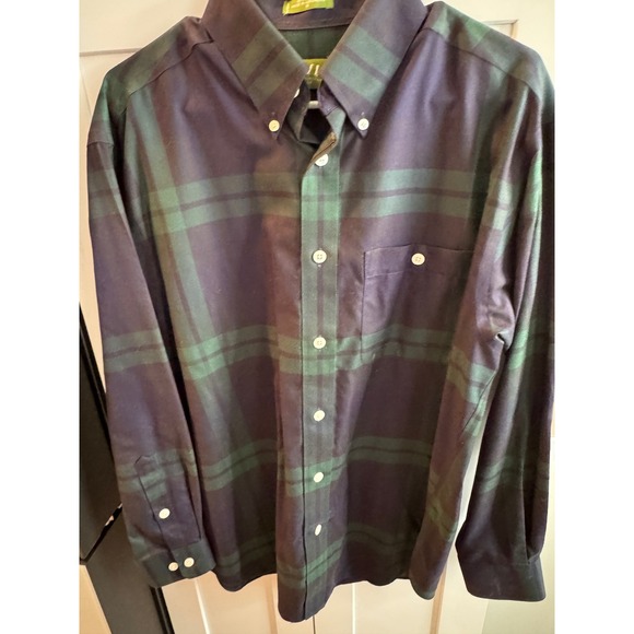 Orvis Other - Orvis Mens Black Watch Plaid Button Down‎ Shirt Green Navy Blue Cotton Size M